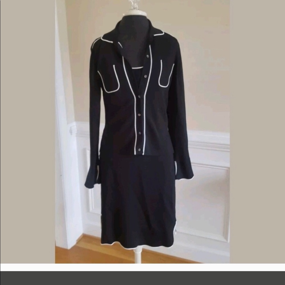 BCBG Maxazria M Black Career Dress 2 piece